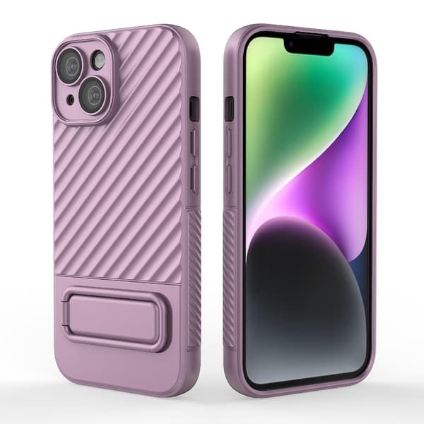 Wavy Texture TPU- case för iPhone 15 Purple