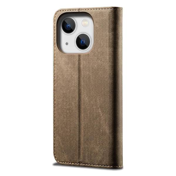 Denim Texture Case för iPhone 15 Plus Khaki