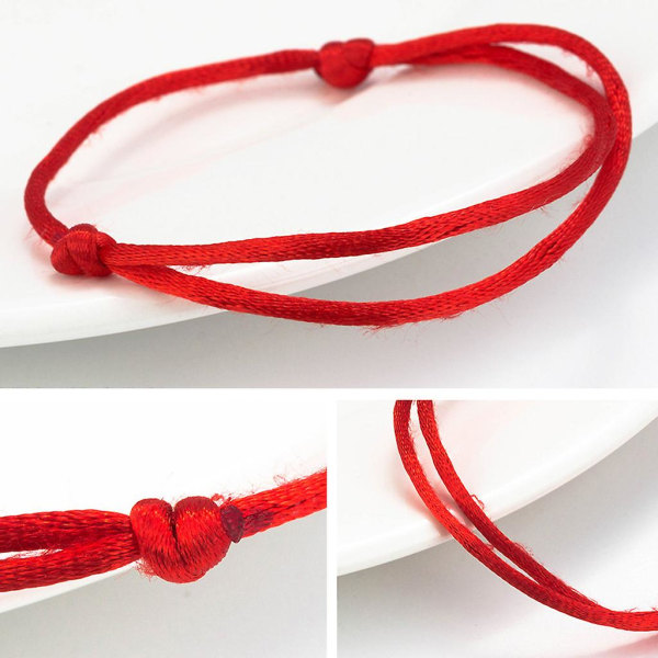 10st enkelt röd sladdarmband Good Luck String Kabbalah Protection Knot Amulet