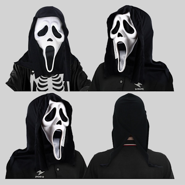 Halloween Mask Skräck Döden Skrik Spöke Festival Maskerad Fest Vit Spöke Ansikte Huvudbonad Grossist Scream Crack