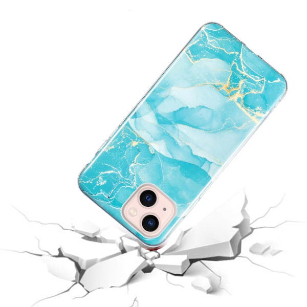 Marble TPU phone case för iPhone 15 Green