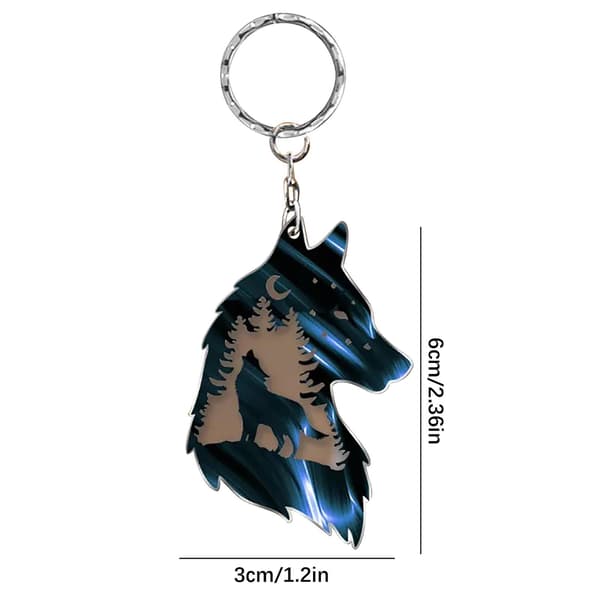 Wolf Key Chain, Plateau Wolf Decoration, Wolf Key Chain Gift Blue