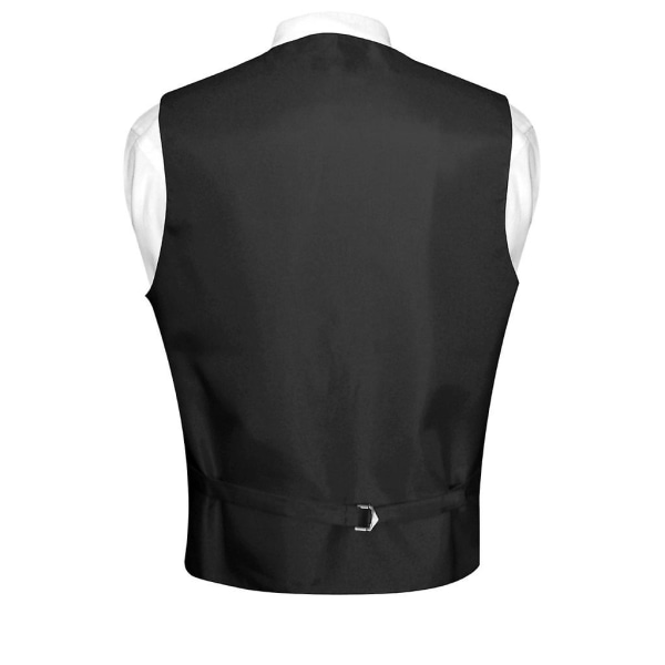 Herrklänning Väst & Slips Solid Neck Tie Set för Suit Tux Chocolate Brown 4XL