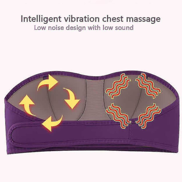 Electric Chest Enlarge Massager Breast Enhancer Booster Heating Breast Stimulator-wtake Purple Plug in