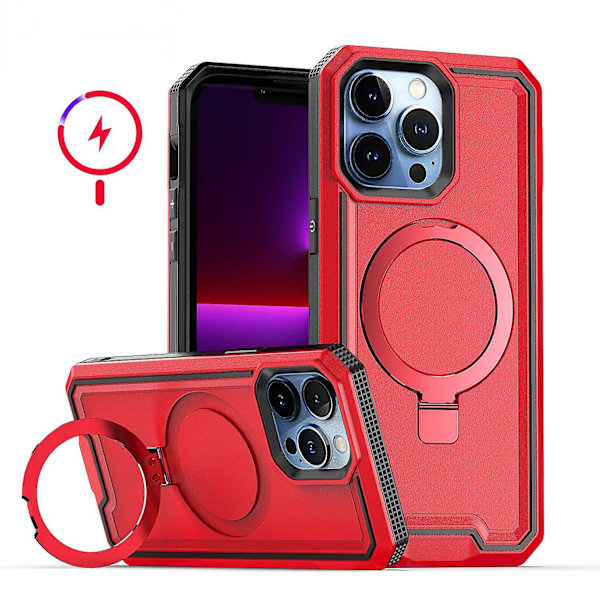 Magsafe Heavy Duty Drop Protection Fodral För Iphone 15 Pro Max 15 Ultra Med Stativ Red