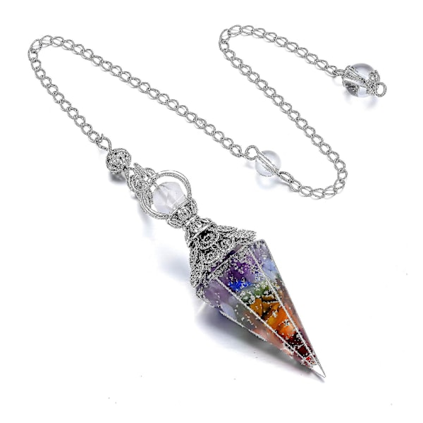 Chakra Crystal Pendel Hexagonal Reiki Healing Crystal Points Ädelsten Dowsing Pendel för spådom Scrying Wicca Chakra