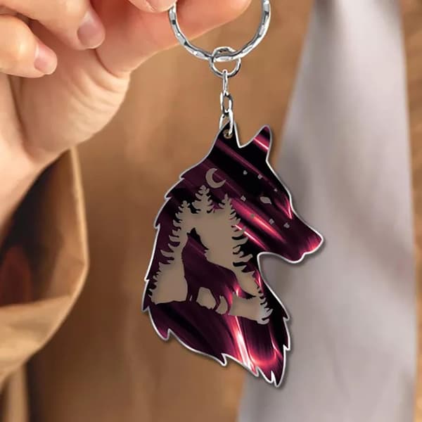 Wolf Key Chain, Plateau Wolf Decoration, Wolf Key Chain Gift Red