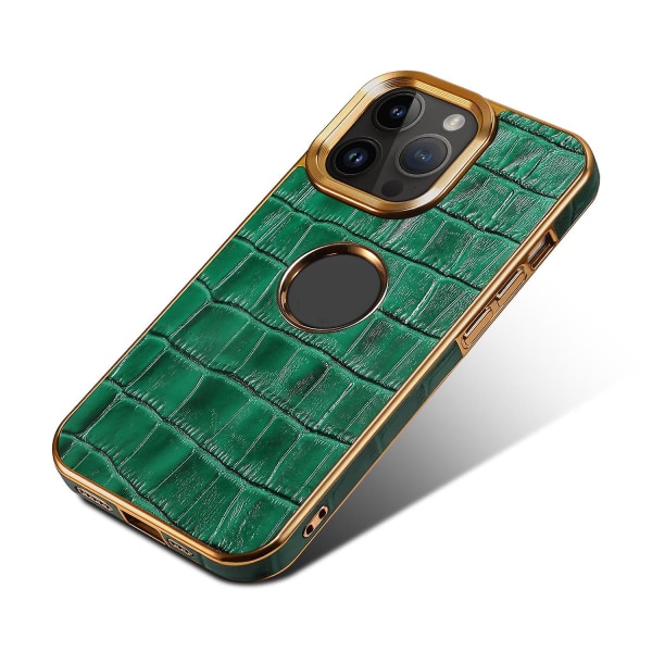 Denior Crocodile Texture PU case för iPhone 15 Green