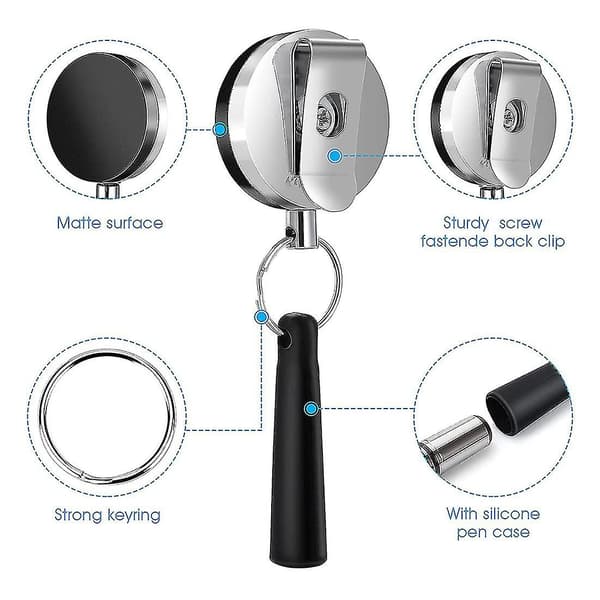 4-pack Heavy Duty Indragbar Pull Pen Pennhållare för Markörer och Carpenter Pennor, Stretch Sil null none