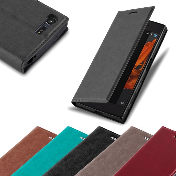 Sony Xperia X COMPACT Cover Case Case - med stativfunktion och kortfack NIGHT BLACK Xperia X COMPACT