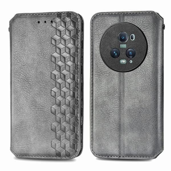 Case för Honor Magic 5 Pro Flip Wallet Flip Magnetic Protective Cover Plånbok Kompatibel med Honor Magic 5 Pro Case Grey