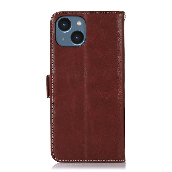 Crazy Horse Case för iPhone 15 Plus Brown