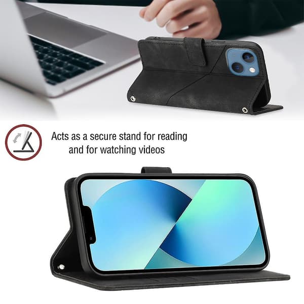 Hudkänsla PU- case för iPhone 15 Black