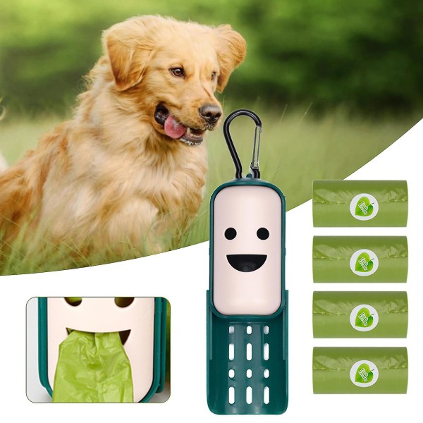 Farfi Hund Bajspåse Dispenser Bekvämt sopor Bärbart husdjursavfall Sophållare Rengör tillbehör för utomhusbruk Green none