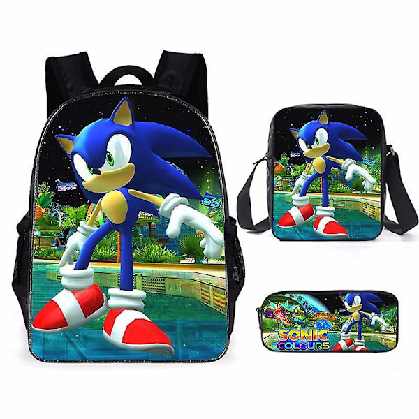 Sonic The Hedgehog tredelad studentryggsäck Style.C