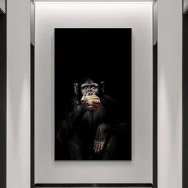 Graffiti Söt 3 Wise Monkey Canvas Målning Färgglad printed affisch och Pri
