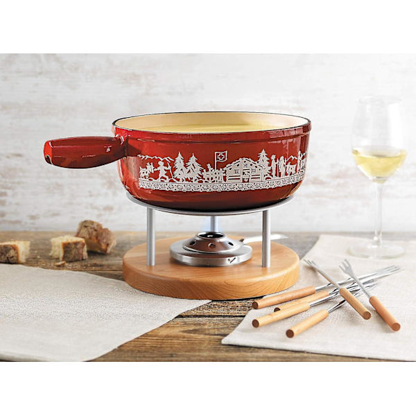 Ostfondue gafflar bambu 6 delar, rostfritt stål, silver/brun, 26,5 x 1,5 x 1,5 cm null none
