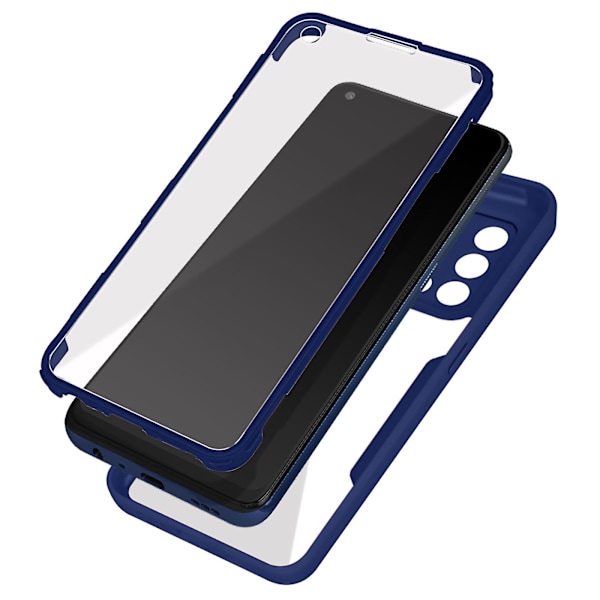 Case för Oppo A74 4G Plexiglas Bak och Polymer Front Blue