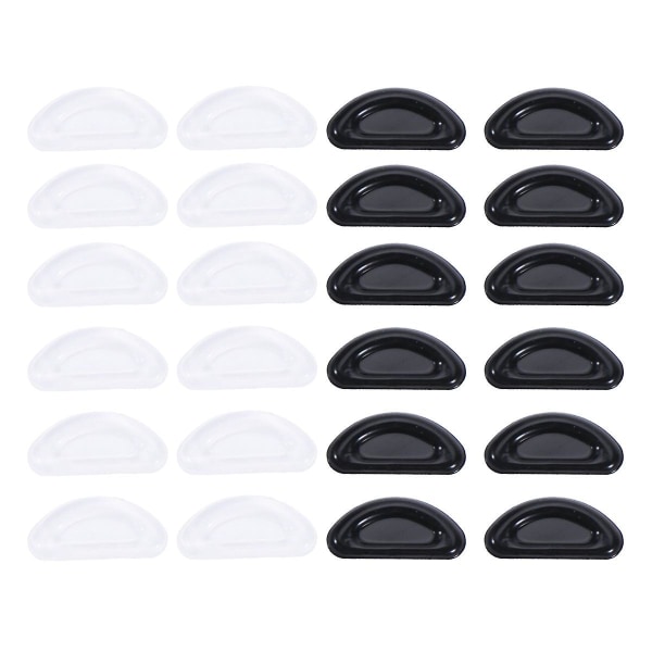 12 set Silikonplatta Glasögon Nos Pad Half Moon Nose Pad Antisladd Nose Pad Glasögon Öka Nose Pad Glasögon Tillbehör