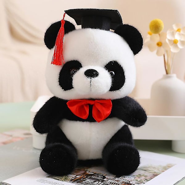 26 cm Kawaii Doctor Panda Plyschleksaker Mjuka uppstoppade pandabjörnar med doktorshatt Plyschdocka Examen Panda Barn Examen Present 4