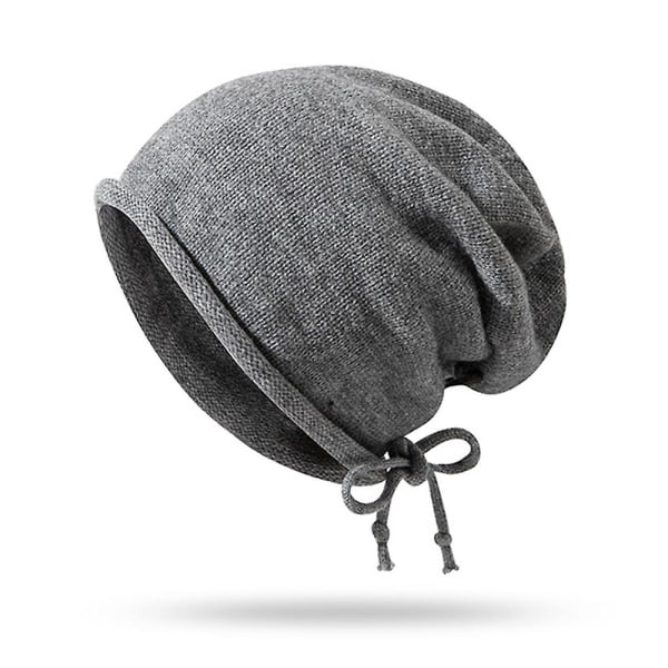 Unisex Slouchy Knit Beanie med bekväm Hiphop-hatt med böjd kant för gravida kvinnor Student Män Gray