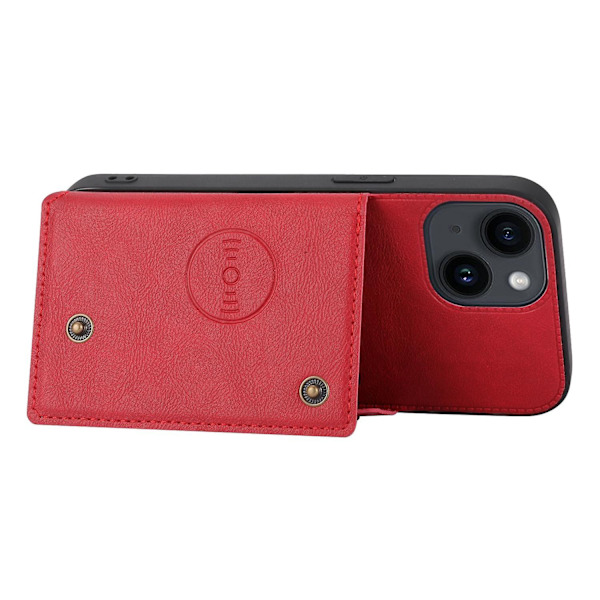 Phone case med dubbelt spänne för iPhone 15 Plus Red