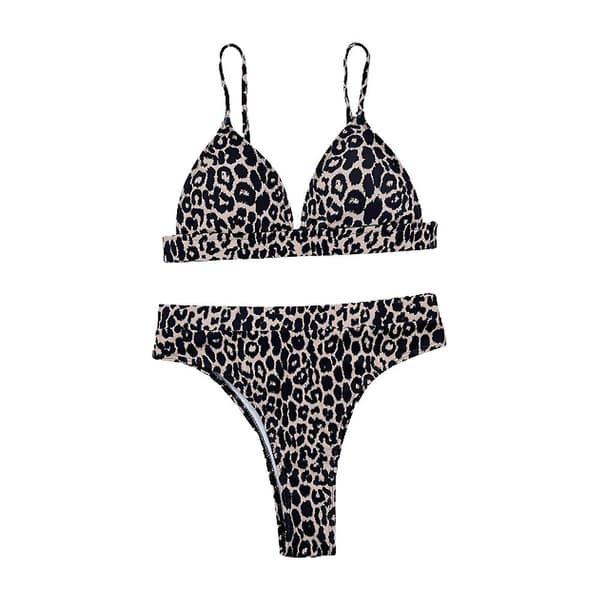 Summer Beach Baddräkt Baddräkt Dam Baddräkt Leopard Bikini Split Baddräkt l