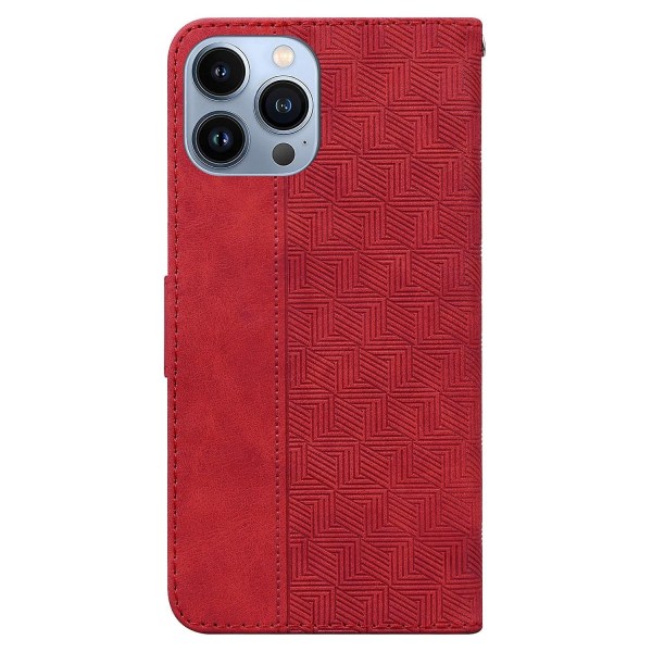 Geometriskt präglat case för iPhone 15 Pro Red