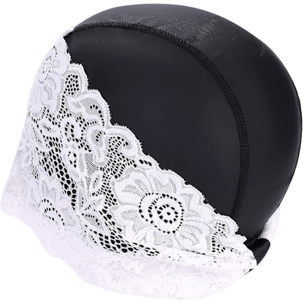 Kvinnor Flickor Spets Cap Flexibelt långt hår Lockigt hår Cap Pu Elastisk Cap Cap