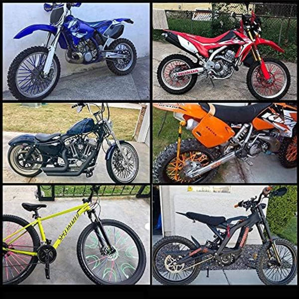 Universal Cykel Cykel Ekerskydd - 72st Motorcykel Rullstol Hjul Eker Wraps, Dirt Bike Eker Skin, Pipe Trim för 8&#34;-21&#34; Spok black