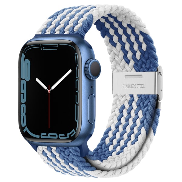 Lämplig apple watch band Z-mönster blått och vitt#38/40/41mm