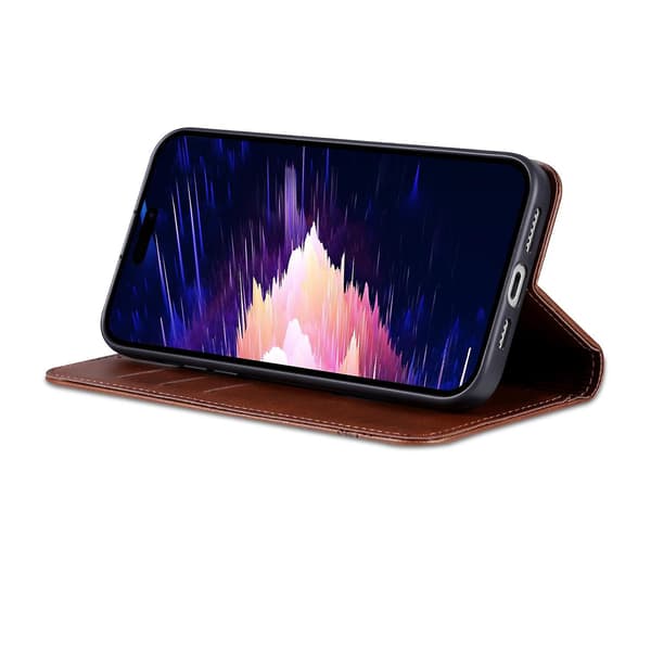 AZNS Calf PU case för iPhone 15 Dark brown