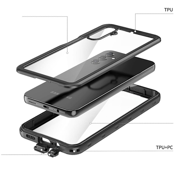 Vattentätt case för Samsung Galaxy A14 case, 360 helkroppsskydd cover Inbyggt husdjursskärmskydd, utomhusdammtätt telefonfodral null none