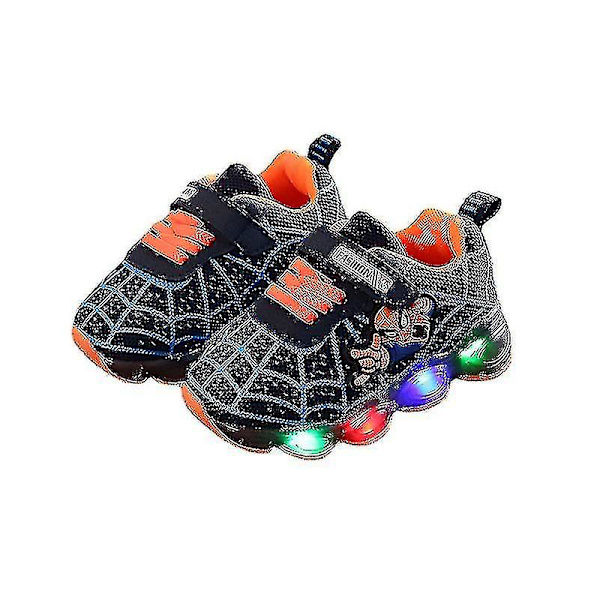 Barn Sport Led-skor Spiderman Ljussneakers black 34