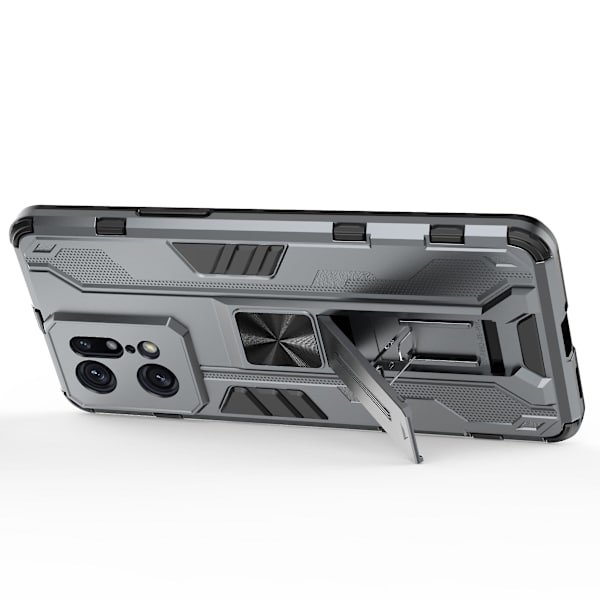 För Oppo Find X5 Pro Drop Stötsäker hård PC Soft Tpu Cover Slim Fit Kickstand Phone case - Svart Grey