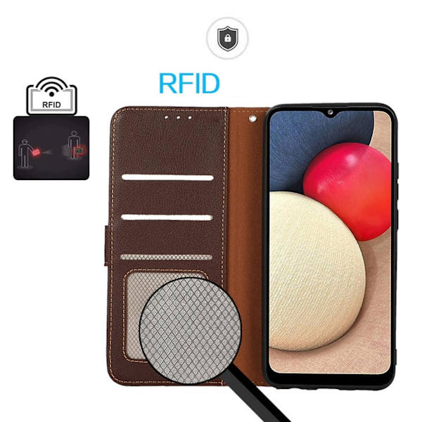 RFID phone case för iPhone 15 Plus Brown