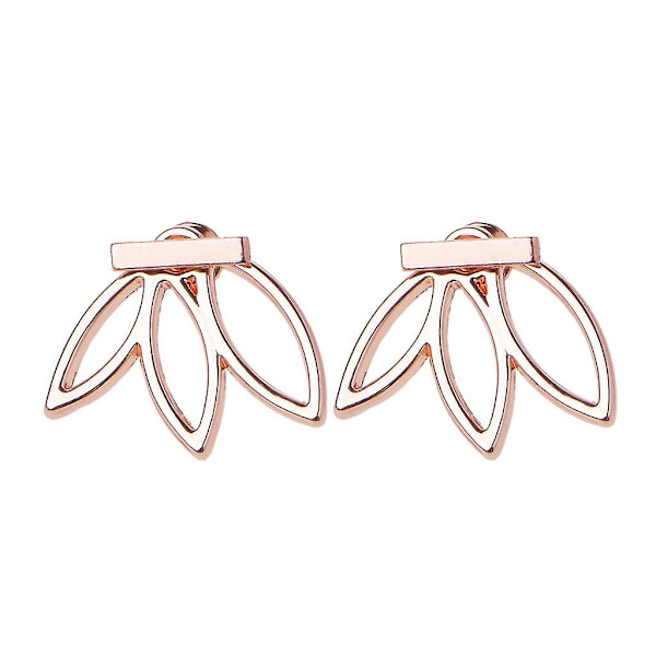 1 par Lotus Flower Stud örhängen Dam Lättvikts Minimalist Ear Cuffs Smycken