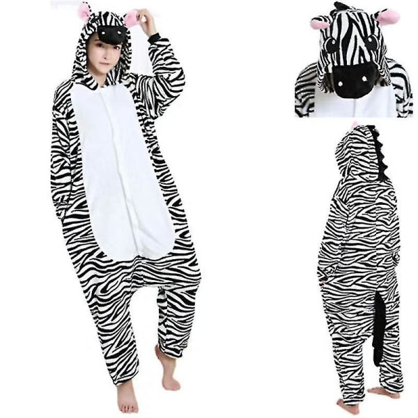 Unisex vuxen Kigurumi djurkaraktärskostym Bodysuit Pyjamas Fancy 1onesie1 Zebra L