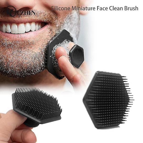 Män Ansiktsrengöring Scrubber Silikon Miniatyr Ansikte Deep Clean Shave Massage Ansiktsskrubb Borste Skönhet Dusch Hudvårdsverktyg Black none