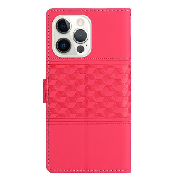 Diamantpräglat case för iPhone 15 Pro Red