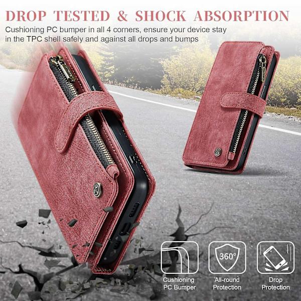 Multifunktionellt case för iPhone 15 Pro Max Red