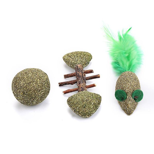 3st/ set Husdjur Katt Leksak Kattmynta Leksaker Skötsel Ätbar Katt Bite Toy Kattmynta Ball Fisk Mus Leksak För Katter Lek Kattunge Leksak Katt null none