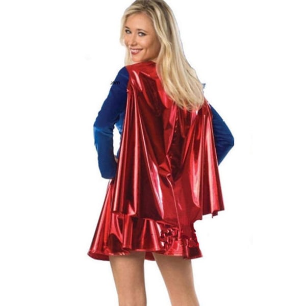 Supergirl Cosplay Party Show Kostym Klänning Fancy Dress Up Outfit Set Kvinnor Presenter S