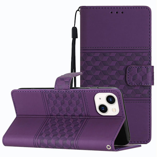 Diamantpräglat case för iPhone 15 Plus Purple