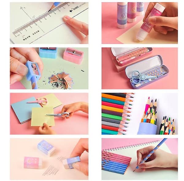 Skolmaterial Brevpapper Presentförpackning med brevpapperskassa 8 st pink