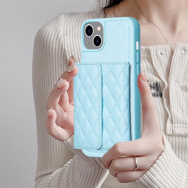 Rhombic phone case för iPhone 15 Plus Blue