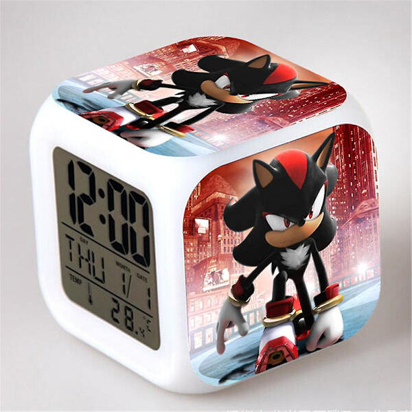 Sonic Kids Elektrisk Digital LED Färgglad färgskiftande väckarklocka C