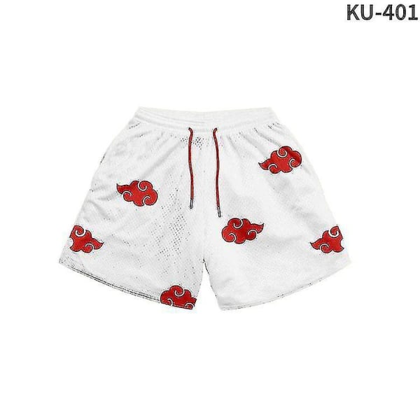 Naruto Akatsuki Herr Korta Byxor Sommar Casual Anime Andas Beach Shorts Träningsbyxor Löpning Fitness Byxor Present Akatsuki 4 XXXL