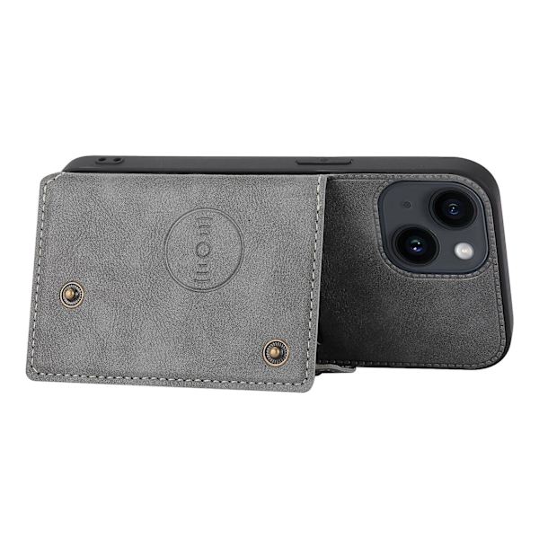 Phone case med dubbelt spänne för iPhone 15 Plus Grey