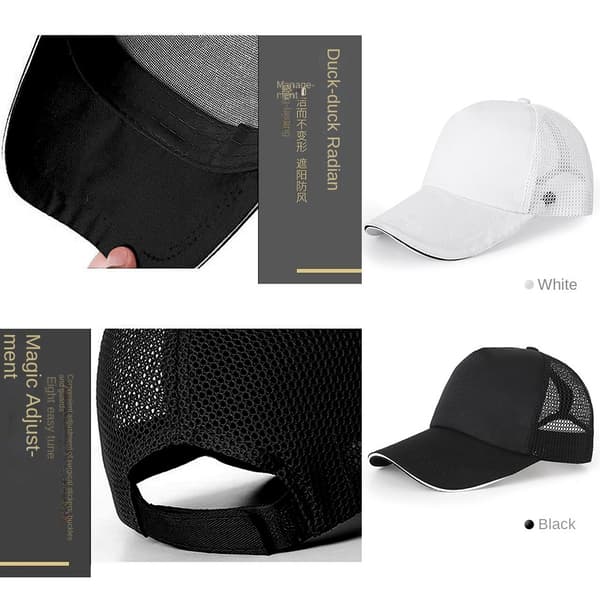Kpop Witch Hunt borrelåsjusterbar baseballcaps pustende mesh duckbillcaps barn White - D